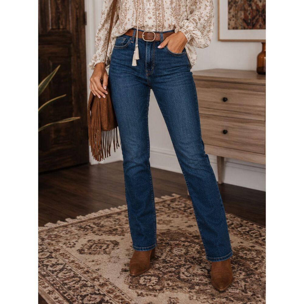 Levi's Dark Blue Straight Leg Jeans Sz 8